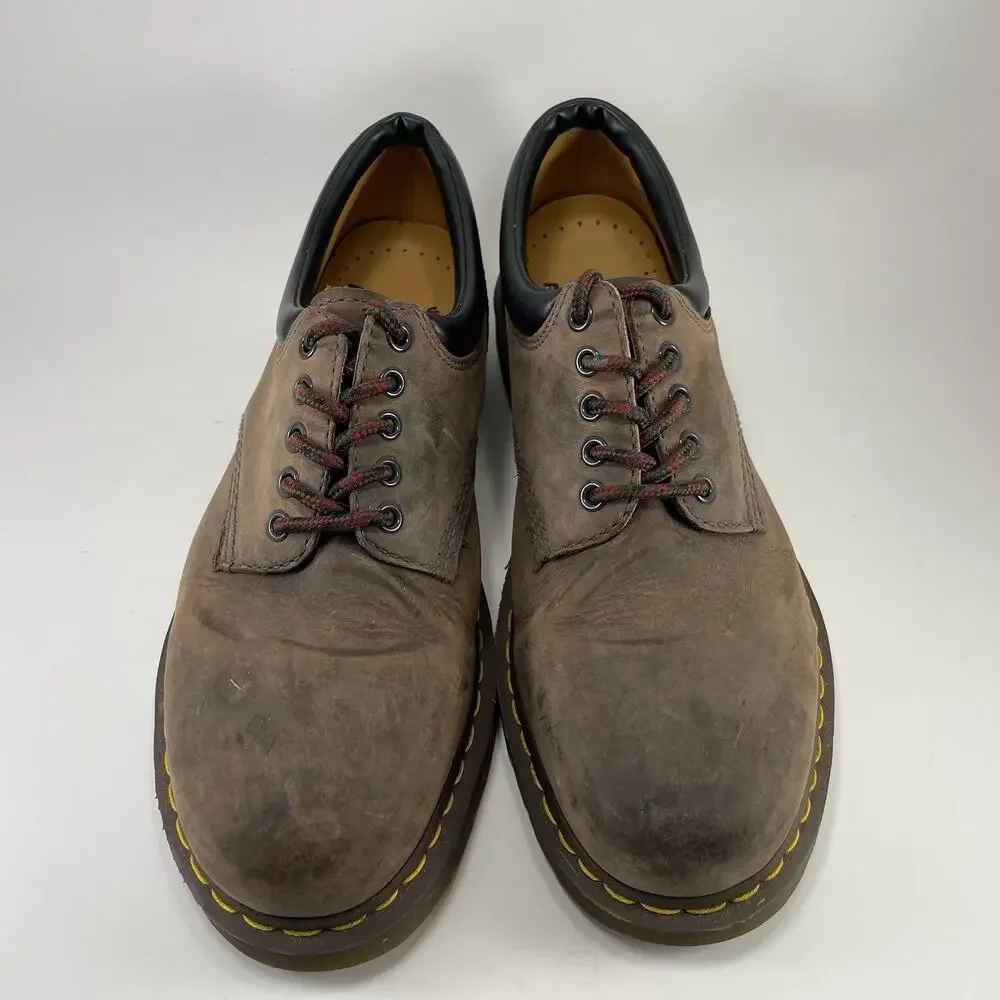 Dr Martens 8053 Brown Crazy Horse Leather Oxfords Mens Size 11 Padded 4-Eye